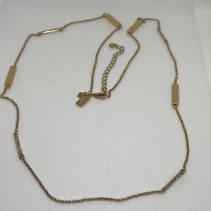 Kate spade gold tone pave bar long necklace